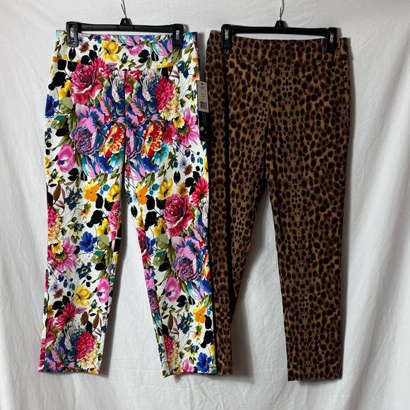 Up! Pants - NWT Up! Floral Print Cropped Capris & Krazy Larry Animal Print Capris